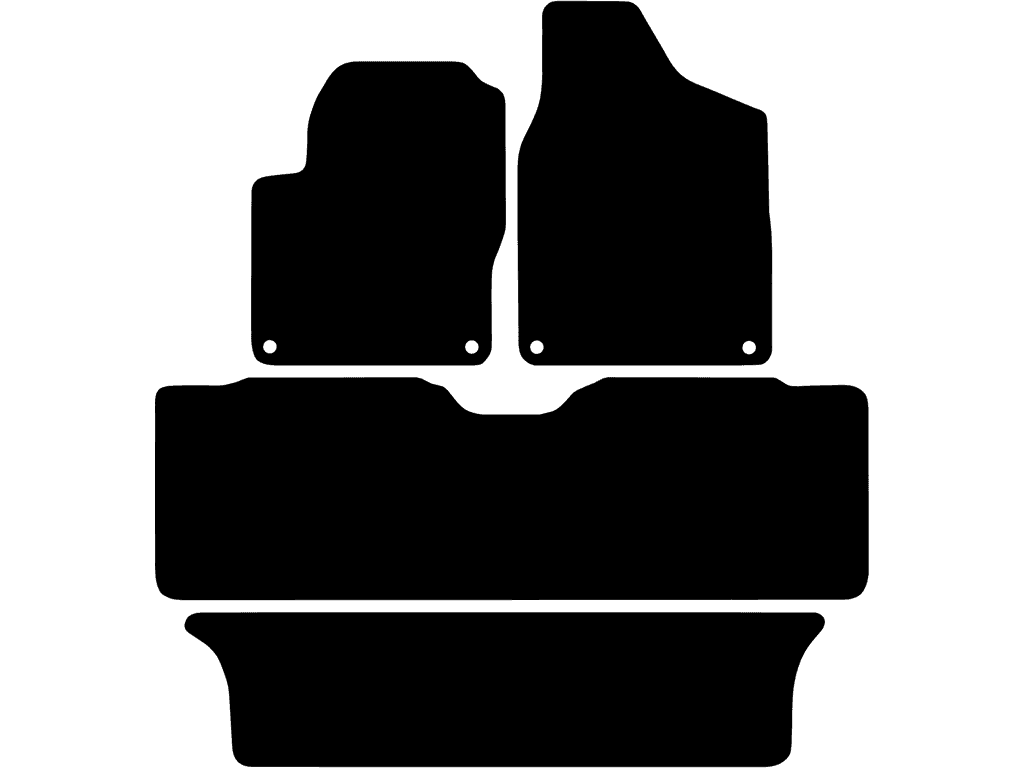 7 sièges | Tapis arrière sans oeillets de fixation