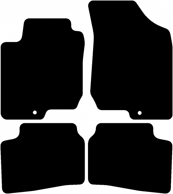 KIA CEED 2007-2009 sur mesure tapis de voiture noir avec contour blanc 